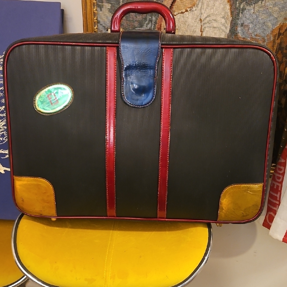 Fendi Black and Red Travel Bag with Blue and Yellow Accents - Picture 3 of 14